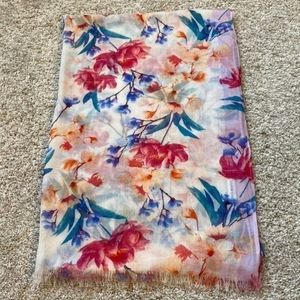 Lands' End Lovely Large Oblong Spring Floral Scarf 70x25